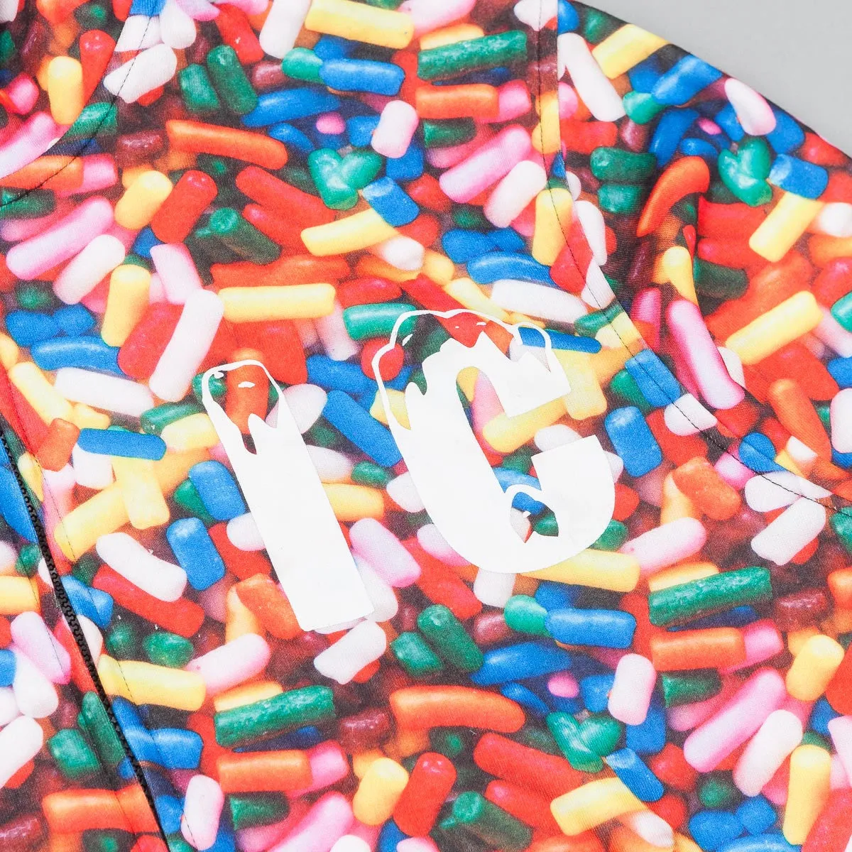 Ice Cream Sprinkle Zipped Hooded Sweatshirt Multi