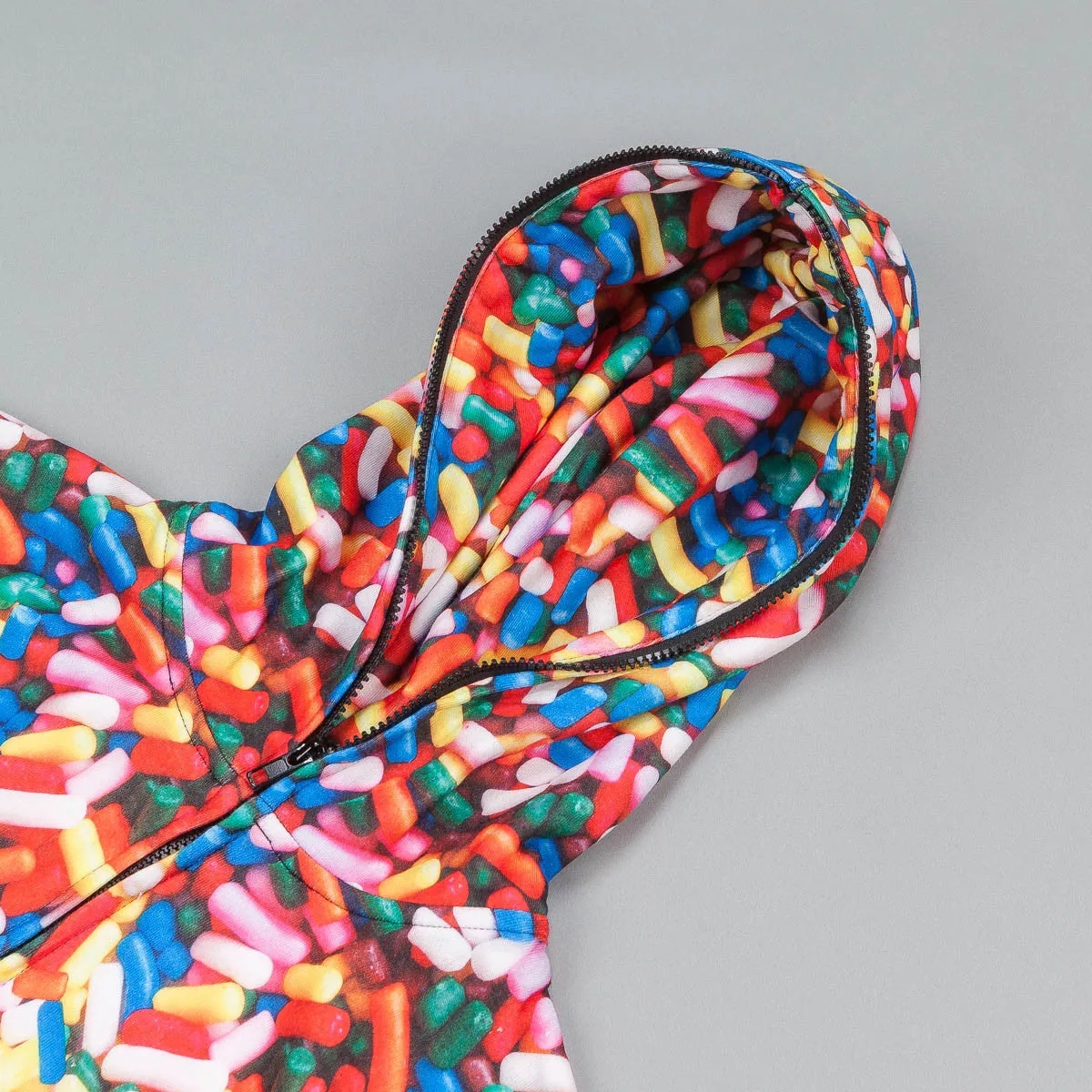 Ice Cream Sprinkle Zipped Hooded Sweatshirt Multi