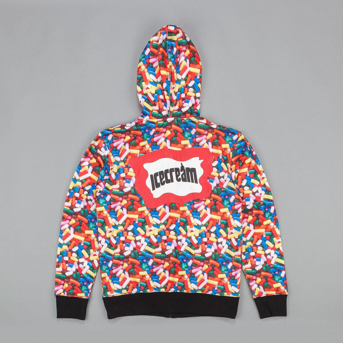 Ice Cream Sprinkle Zipped Hooded Sweatshirt Multi