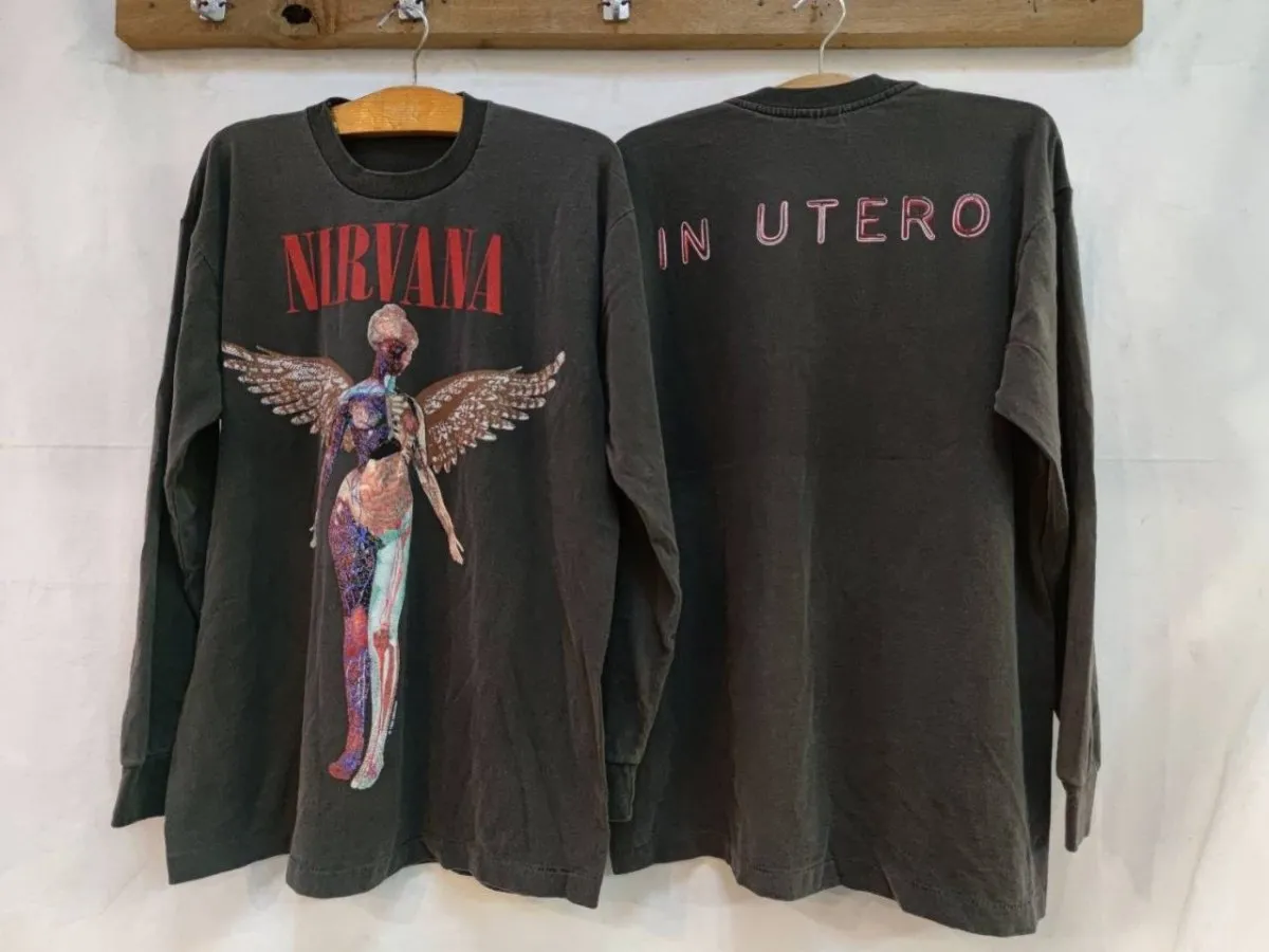 In Utero Nirvana Long Sleeve Tee: Grunge-Inspired Streetwear Essential