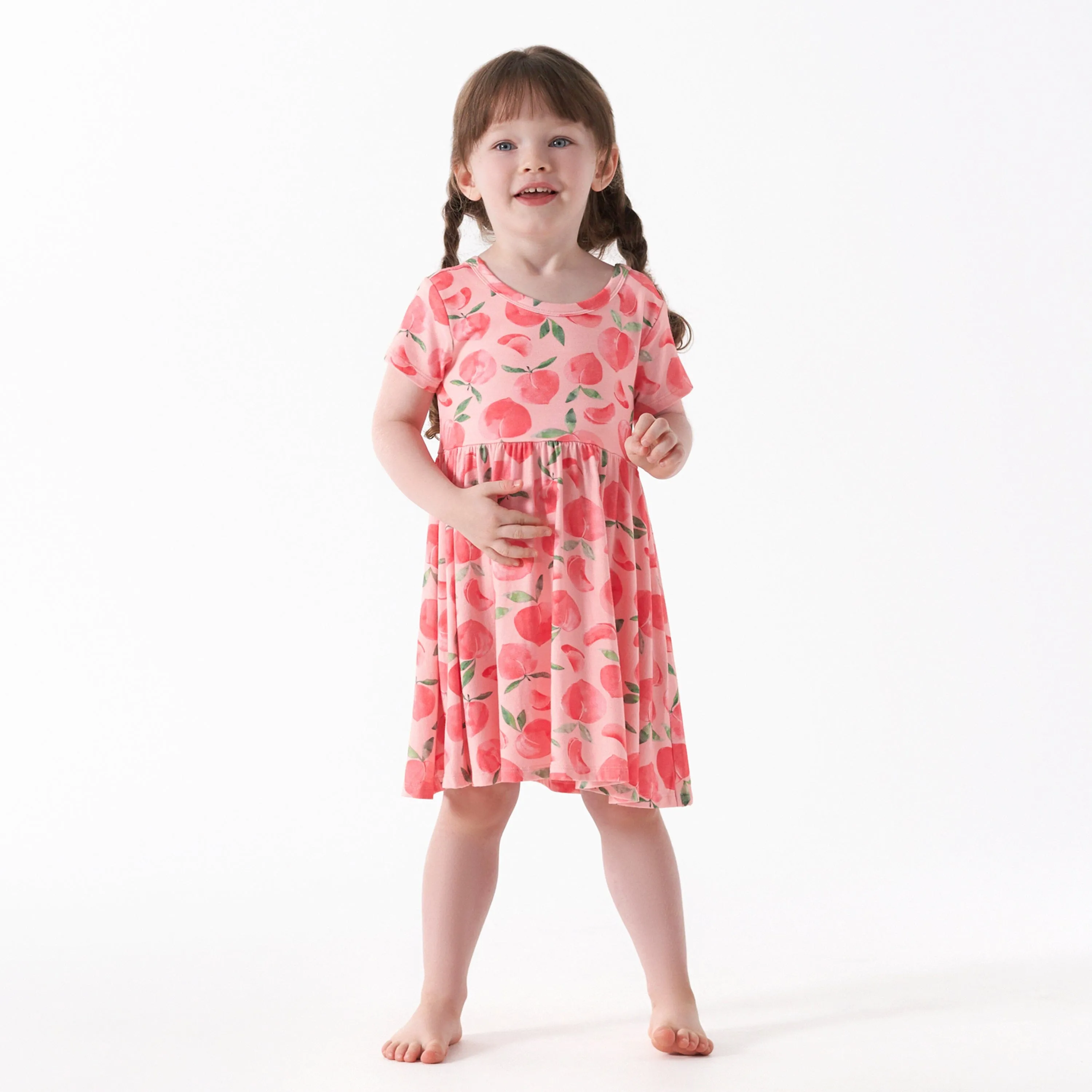 Infant & Toddler Girls Just Peachy Buttery Soft Viscose Made from Eucalyptus Twirl Dress