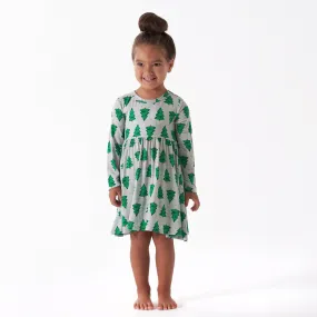 Infant & Toddler Girls Spruce Buttery Soft Viscose Made from Eucalyptus Holiday Twirl Dress