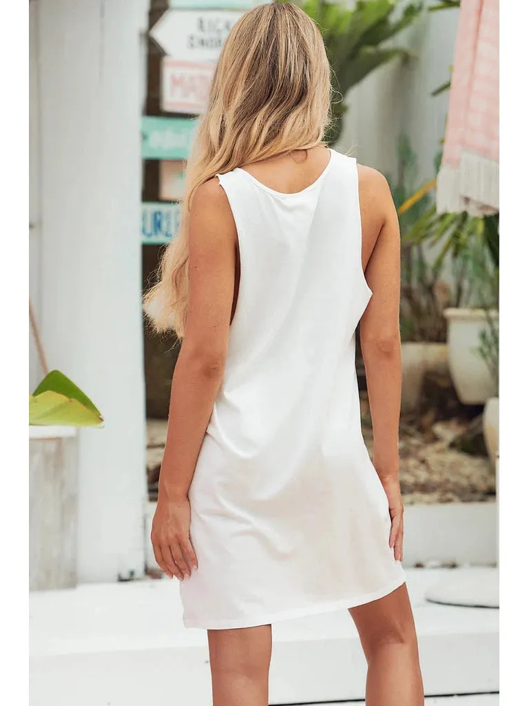 JAASE Cotton Tank Dress - White