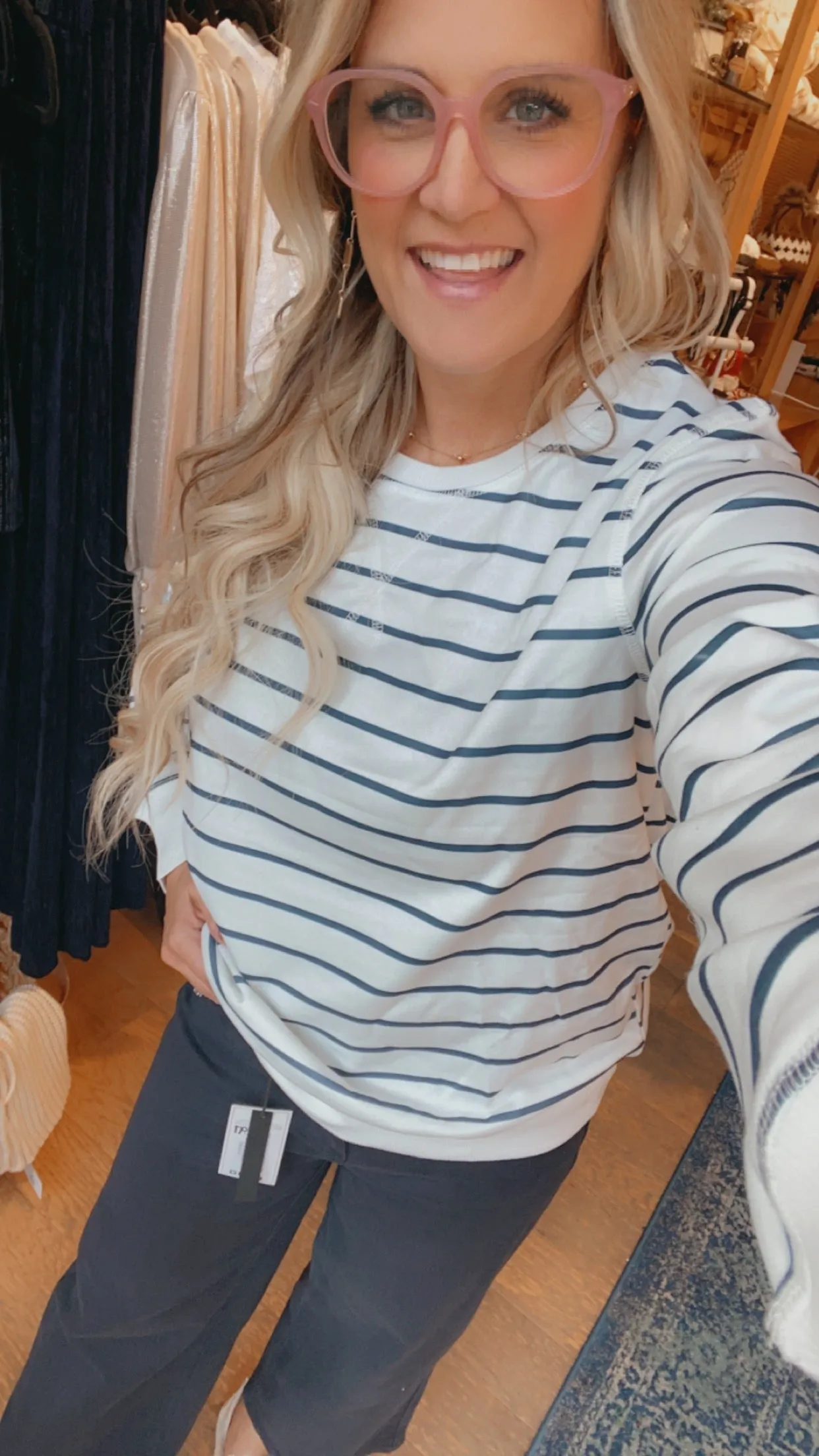 Jazmin Striped Long Sleeve Top | S-XL