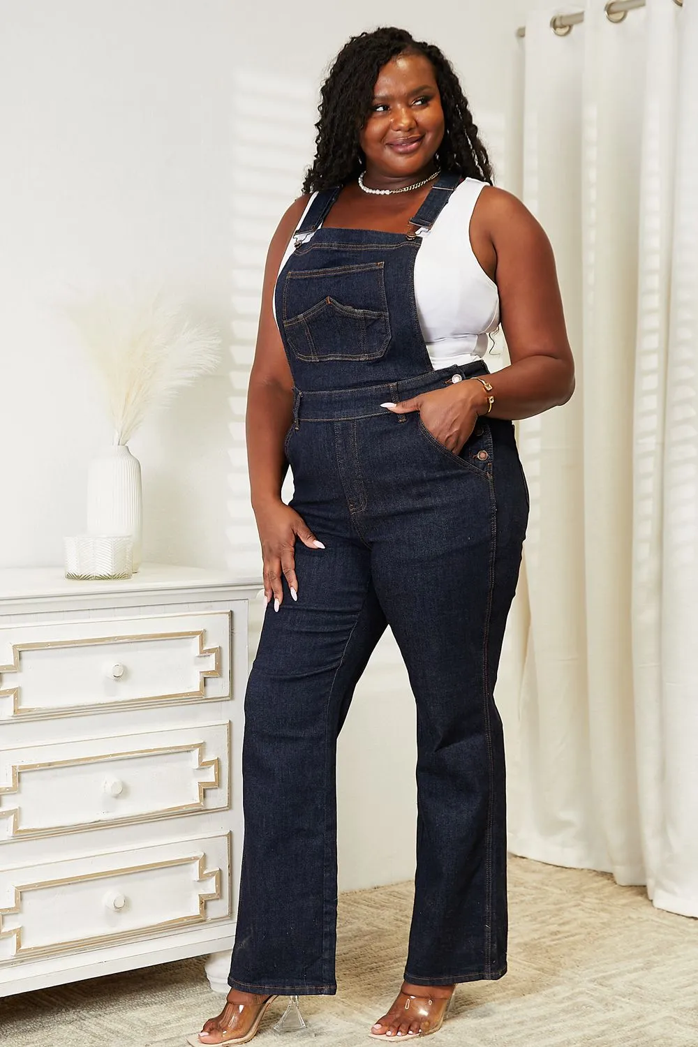 JB-High Waist Classic Denim Overalls