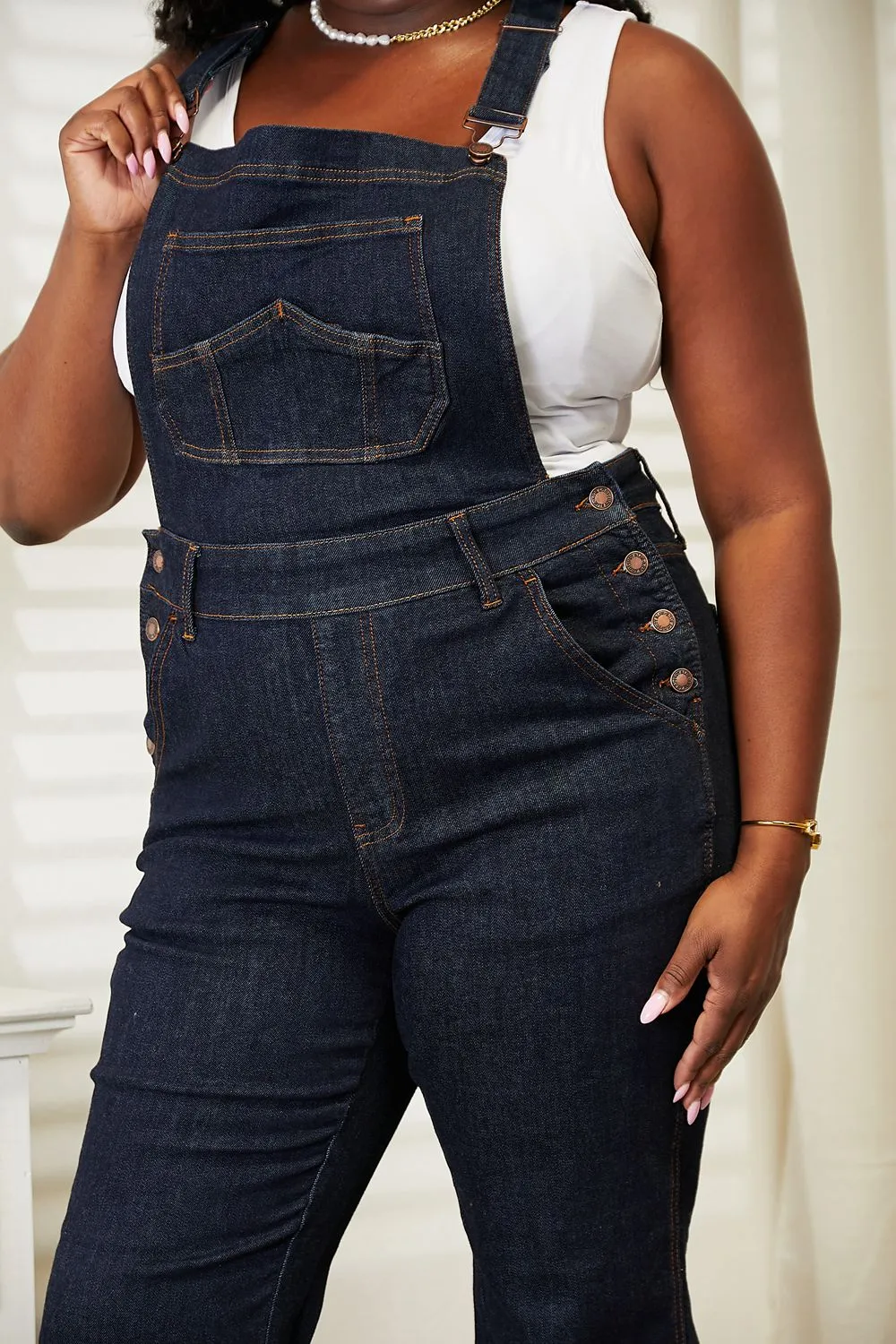 JB-High Waist Classic Denim Overalls