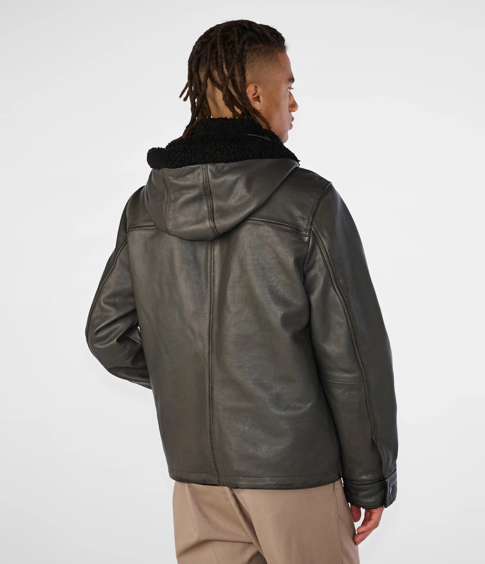 Joshua Shearling Jacket With Removable Hood