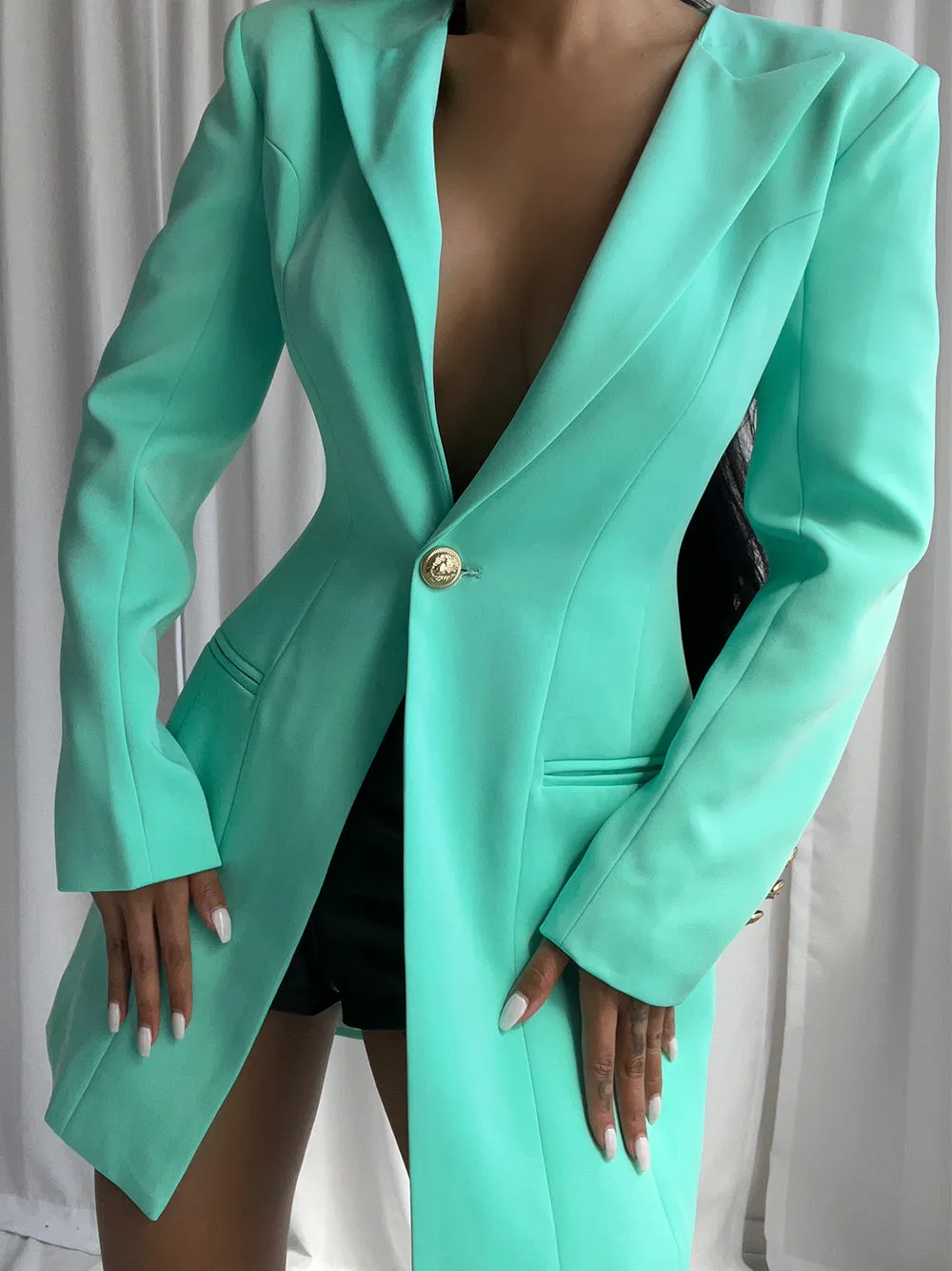 KAJENE Blazer Dress in Turquoise