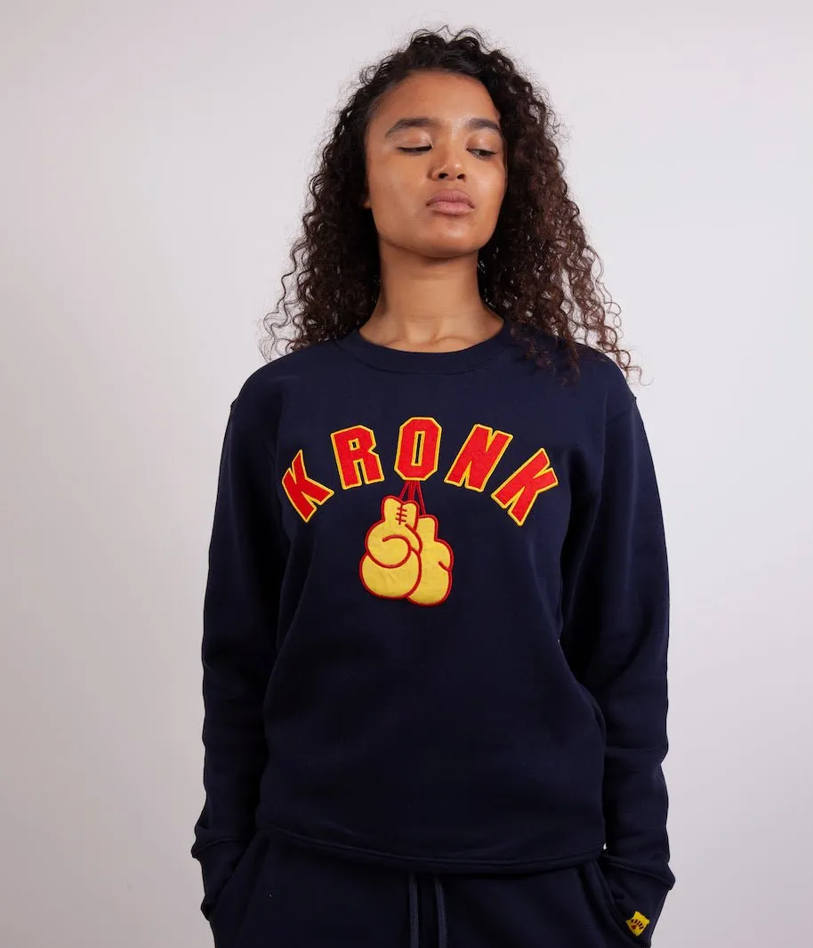 KRONKWOMEN Gloves Applique Sweatshirt Regular Fit Navy