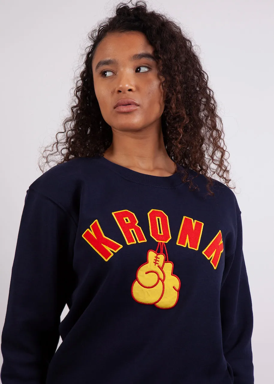 KRONKWOMEN Gloves Applique Sweatshirt Regular Fit Navy