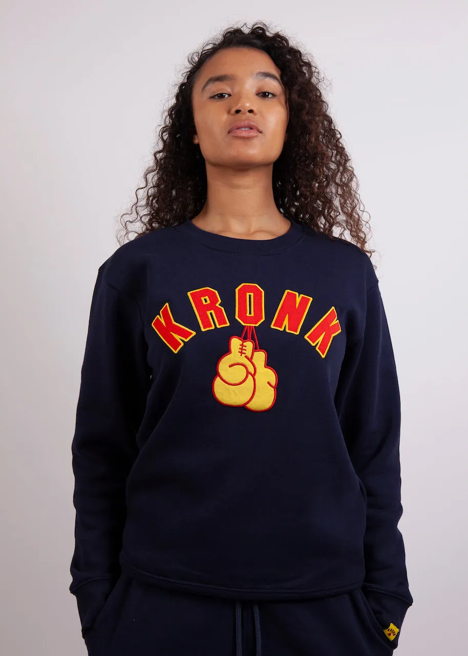 KRONKWOMEN Gloves Applique Sweatshirt Regular Fit Navy