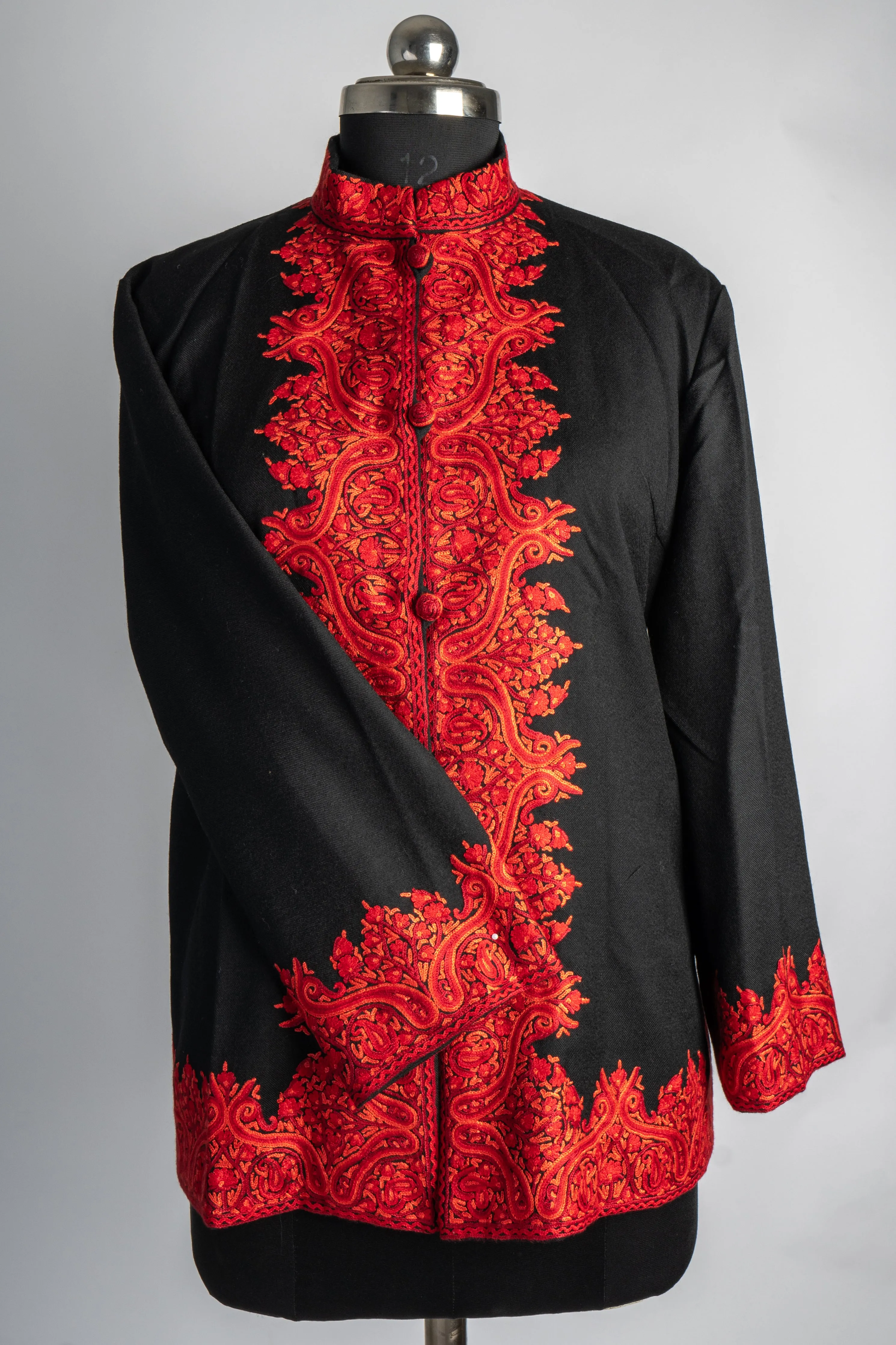 Lal-Aftaab Aari Hand Embroidered Short Jacket