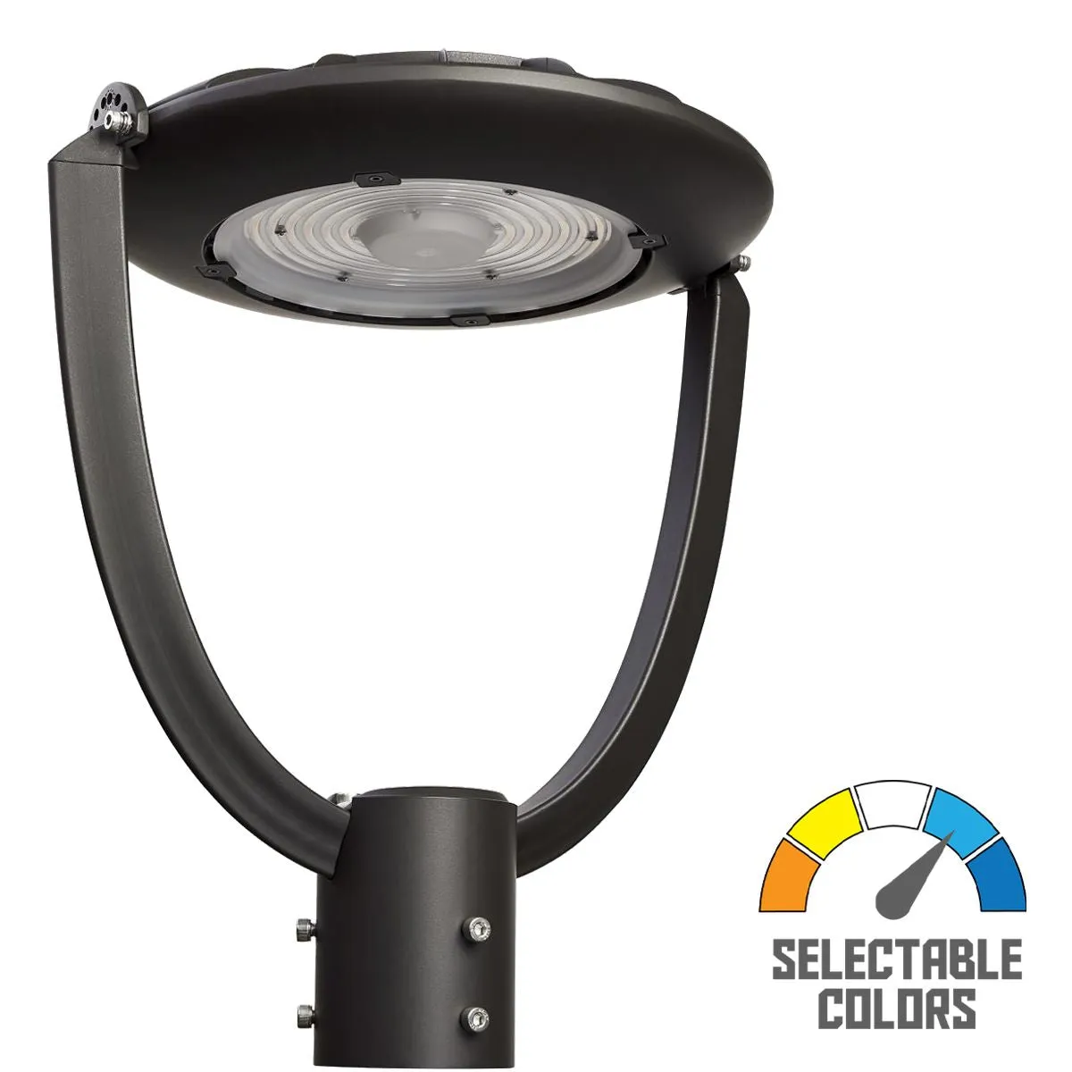 LED Post Top Area Light, 55 Watts, 7500 Lumens, Selectable CCT 30K/40K/50K, 120-347V