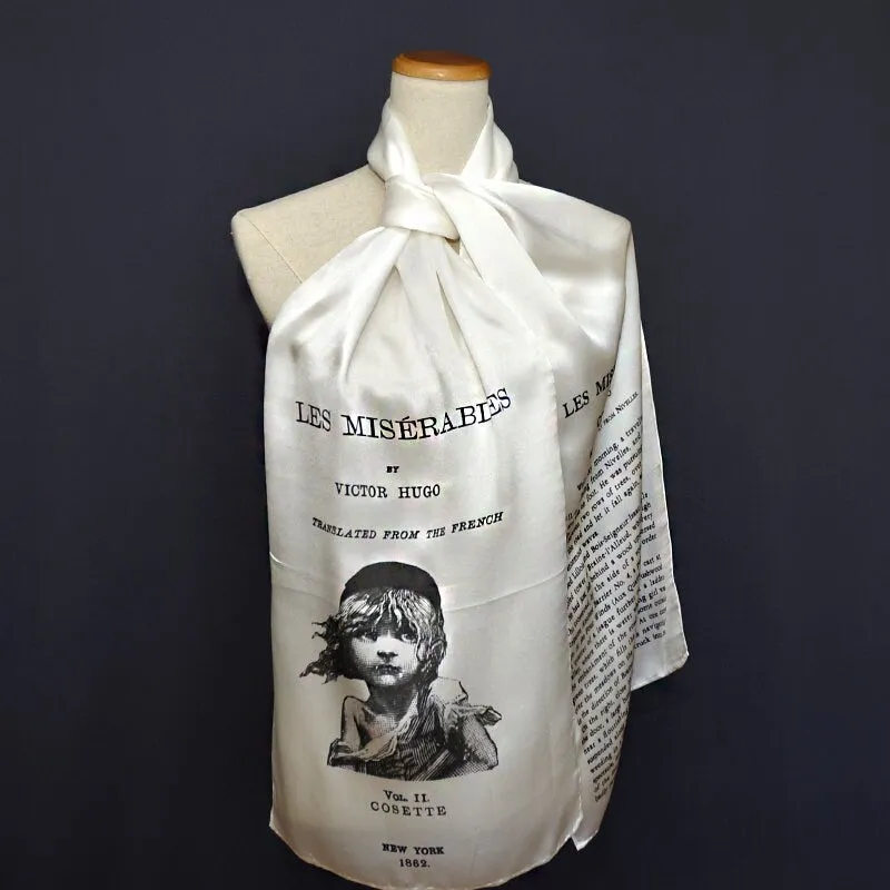 Les Misérables by Victor Hugo Silk Scarf (English version)