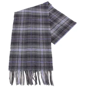 Locharron of Scotland Bowhill Scotland Forever Antique Lambswool Scarf - Grey/Purple