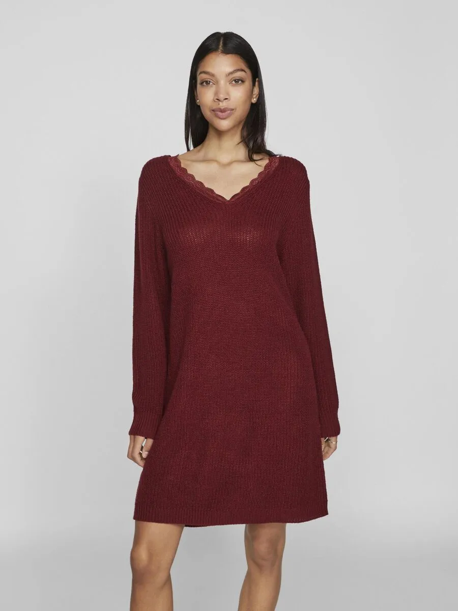 Lourda Mini Knit Dress (Cabernet)