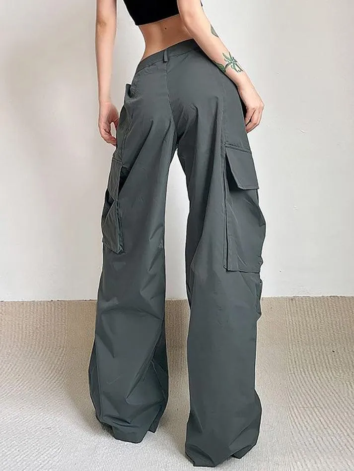 Low Waist Wide Leg Cargo Pants