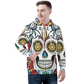 Mens flowery skull hoodie