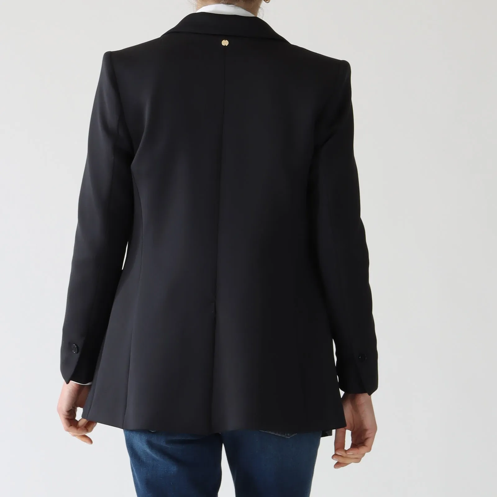 Midnight Blue Single Breasted Scuba Blazer