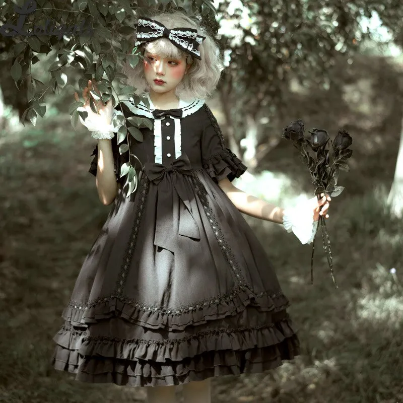 Miss Betty ~ Royal Gothic Empire Dress Short Sleeve Lolita Princess Dress by Yomi