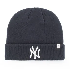 MLB- RAISED CUFF KNIT HAT (BLACK/WHITE)