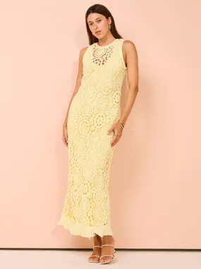 Mon Renn Mila Midi Dress in Lemon