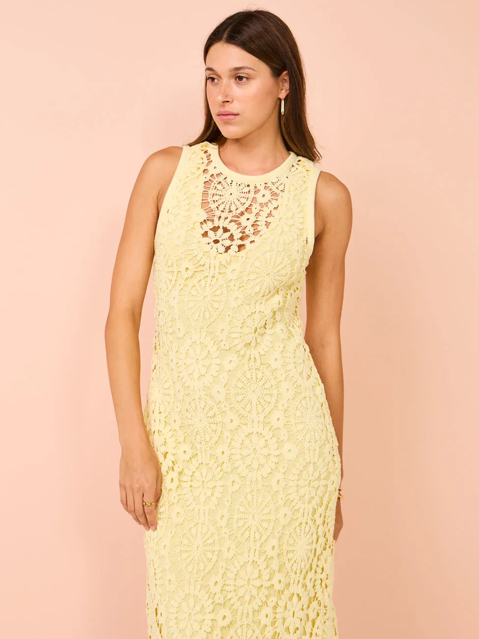 Mon Renn Mila Midi Dress in Lemon