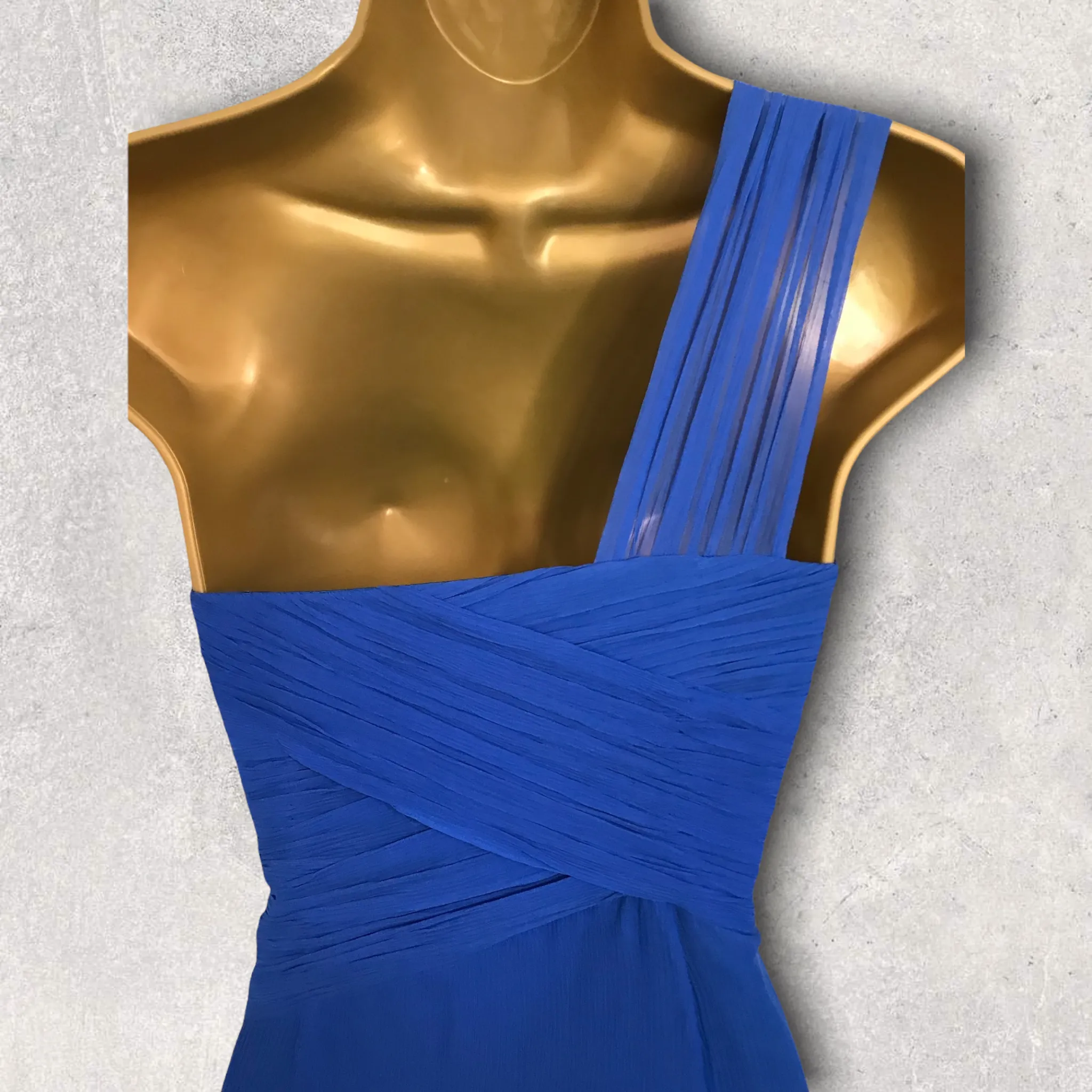 Monsoon Rhumba Blue One Shoulder Silk Dress UK 10 US 6 EU 38 BNWT RRP £135