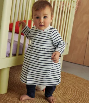 Navy Striped Dress w/ Leggings - Petit Bateau FW24