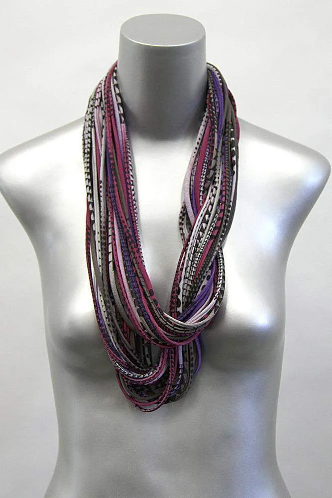 Necklush Infinity Scarf / Burgundy Brown & Purple / Unisex