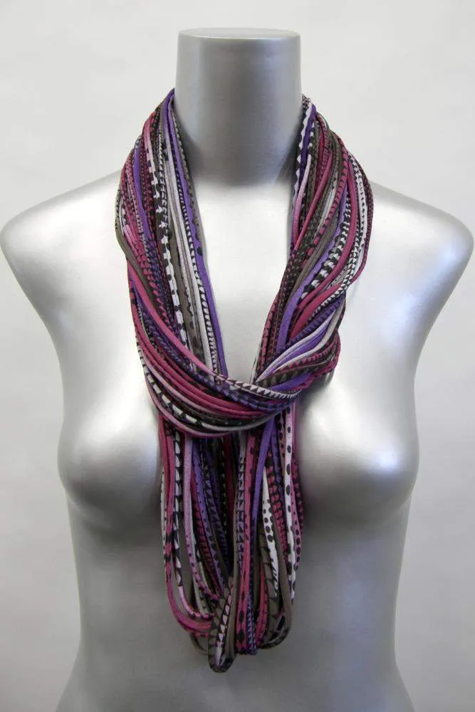 Necklush Infinity Scarf / Burgundy Brown & Purple / Unisex