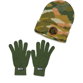 NEFF - Acrylic 2 Piece Beanie & Glove Set (NFXX2SNUP2LC1WN 31JCG)