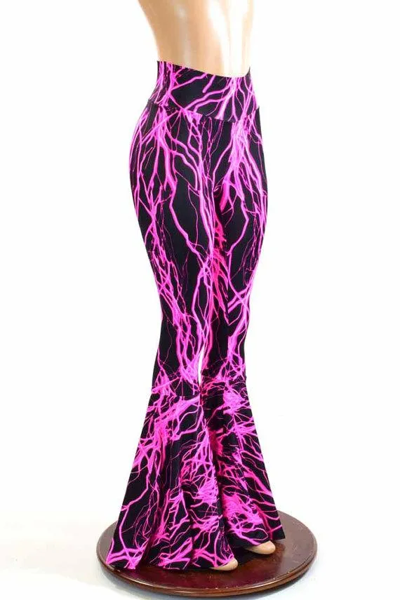 Neon Lightning High Waist Bell Bottom Flares