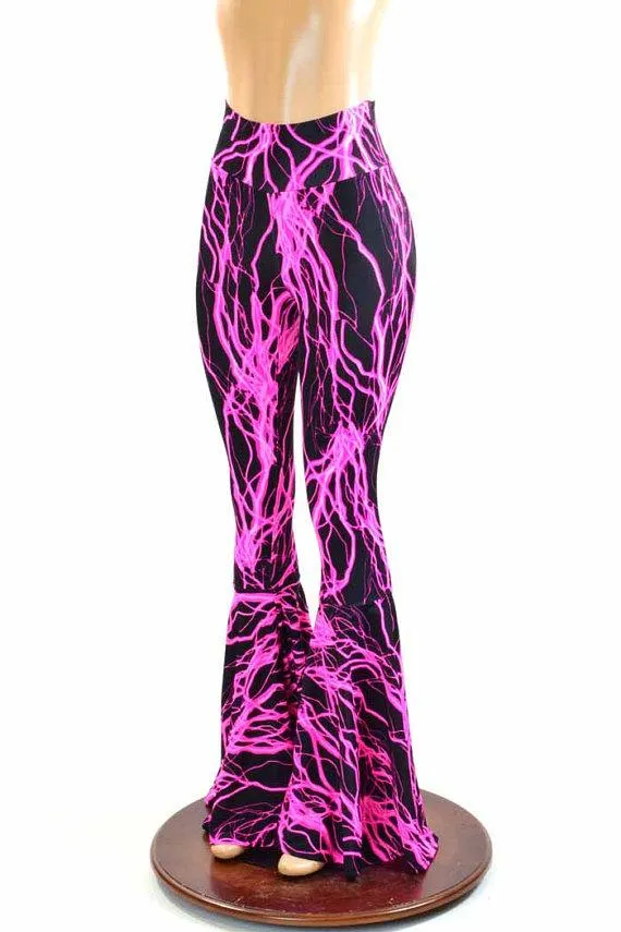 Neon Lightning High Waist Bell Bottom Flares