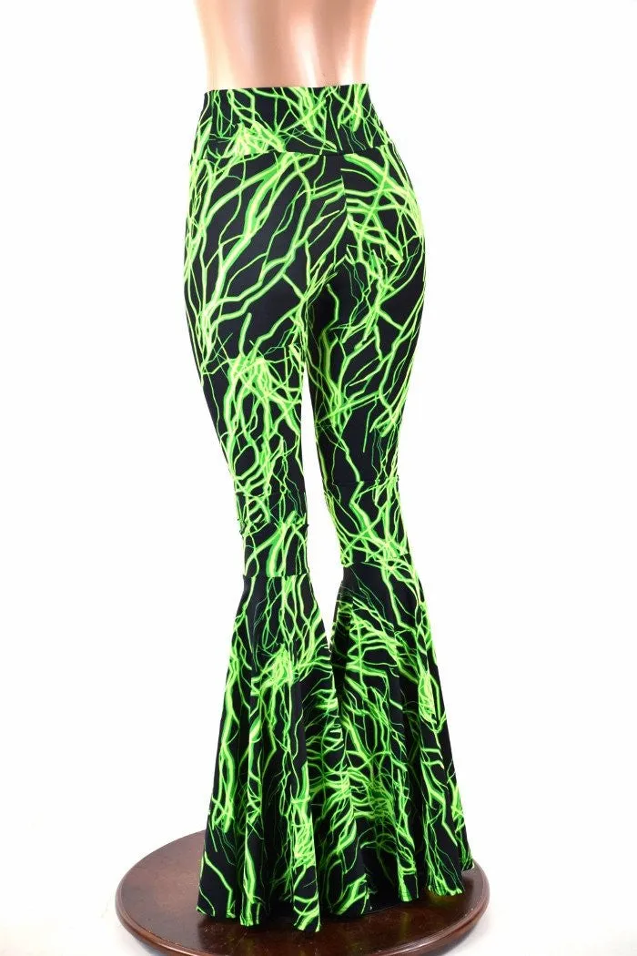 Neon Lightning High Waist Bell Bottom Flares