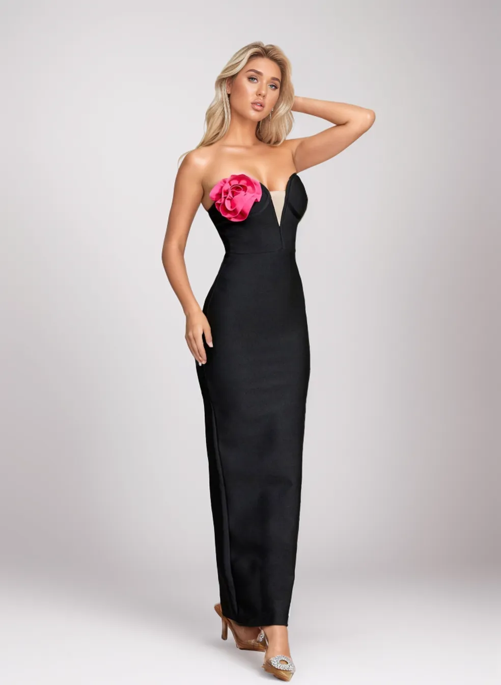 Nola V-Neck Tube Bodycon Dress