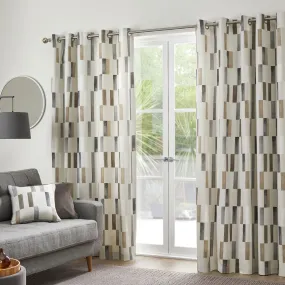 Oakland Pair of Eyelet Curtains by Fusion in Natural