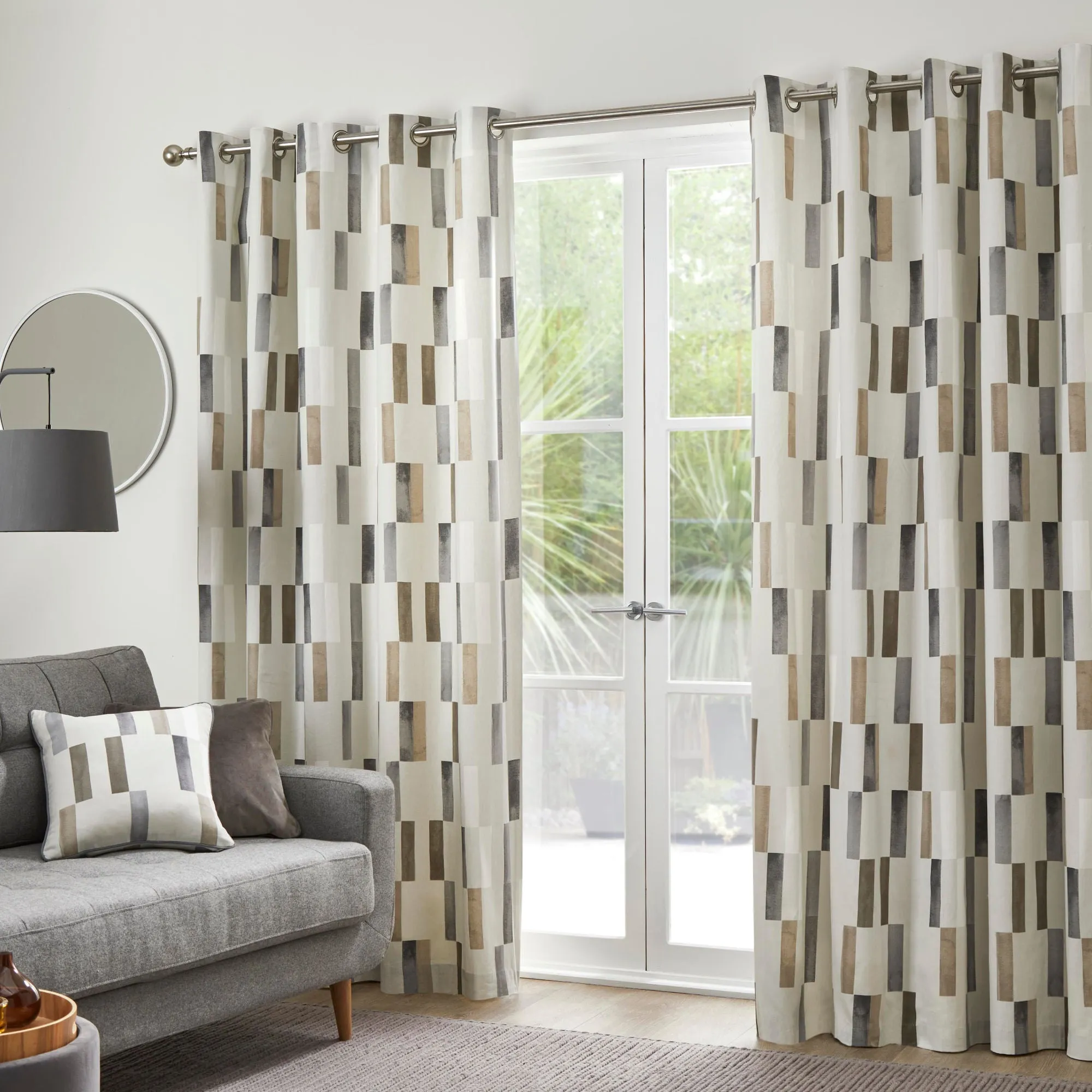 Oakland Pair of Eyelet Curtains by Fusion in Natural