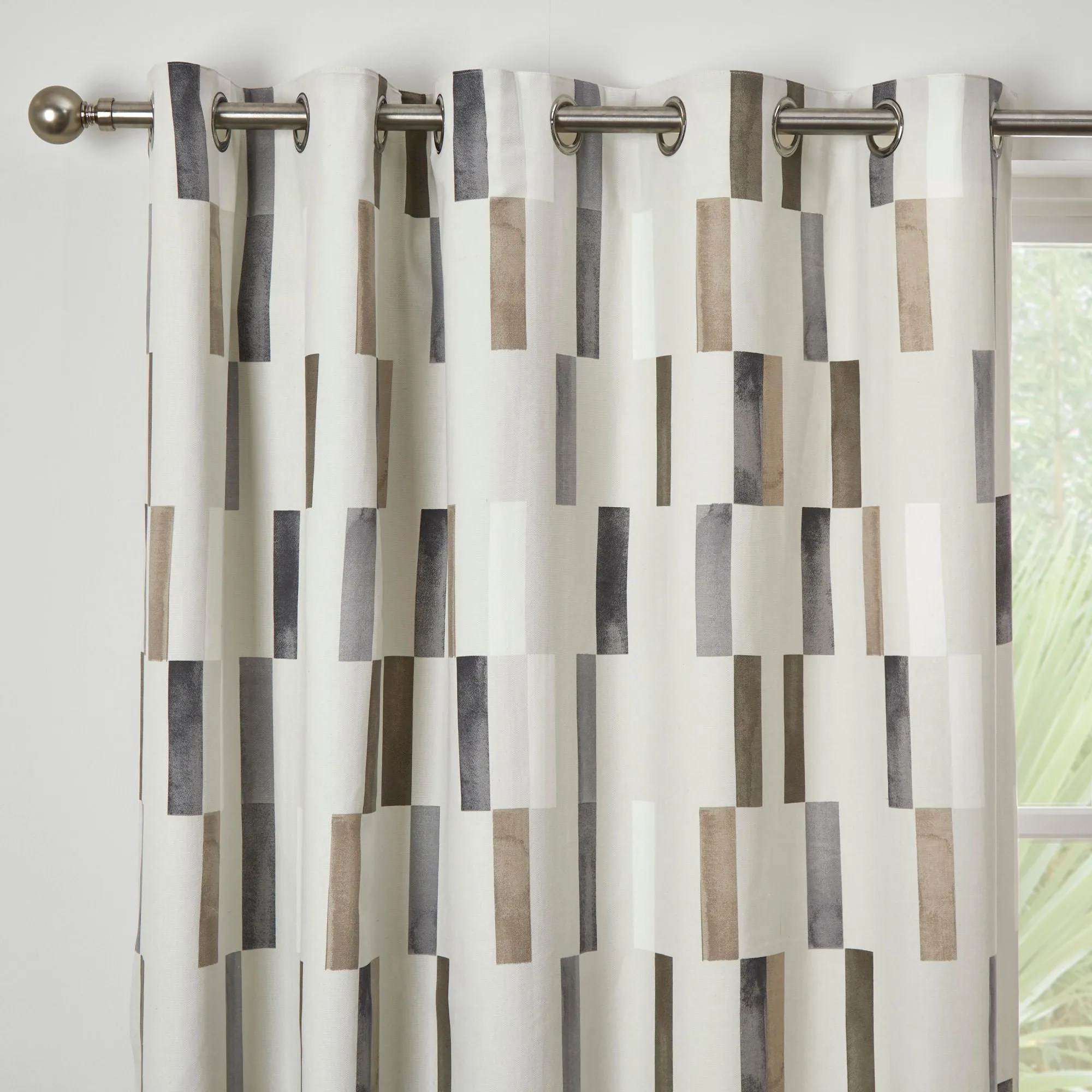 Oakland Pair of Eyelet Curtains by Fusion in Natural