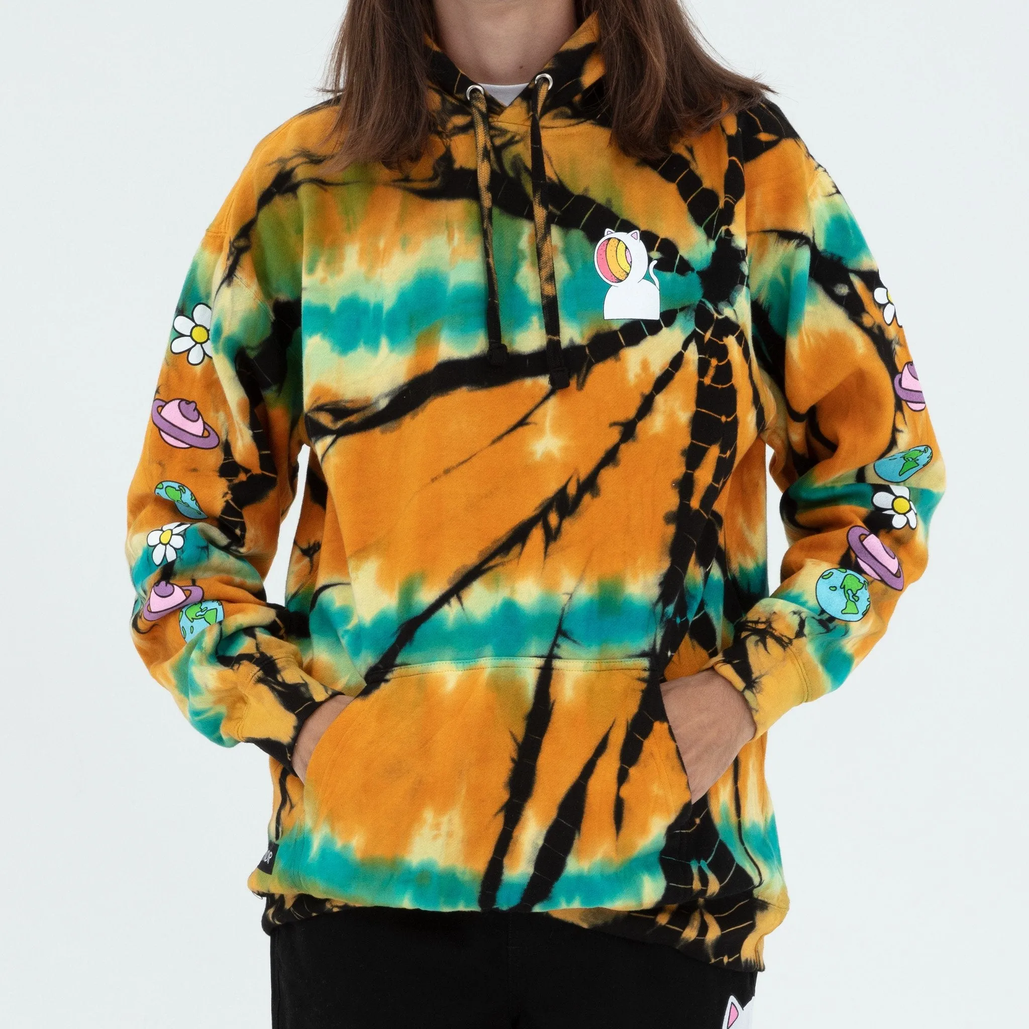 Open Minded Hoodie (Orange / Blue Sunburst Dye)