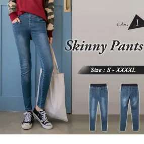 ORANGEBEAR HIGH WAIST SKINNY SLIM DENIM PANTS