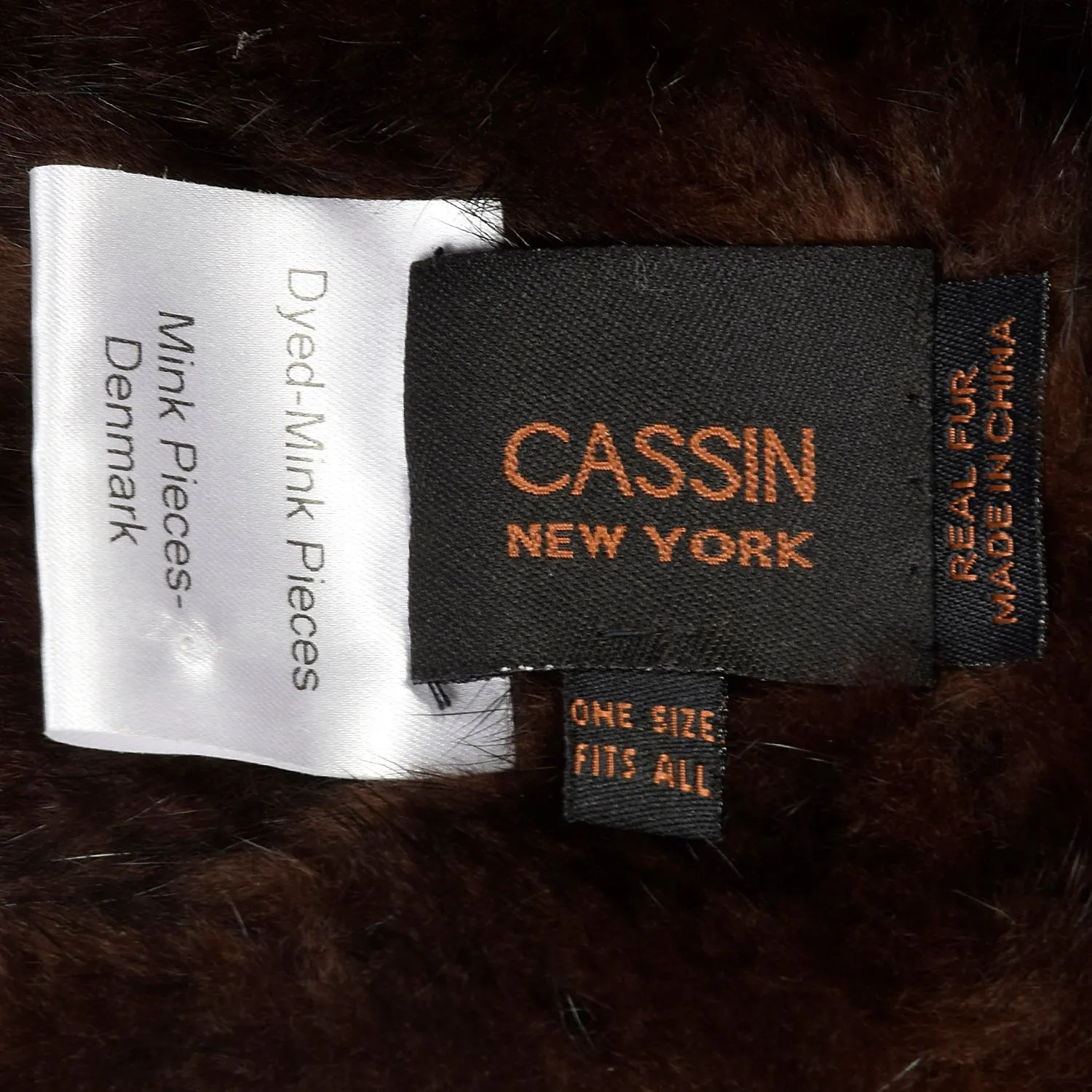 OSFM Brown Mink Fur Scarf