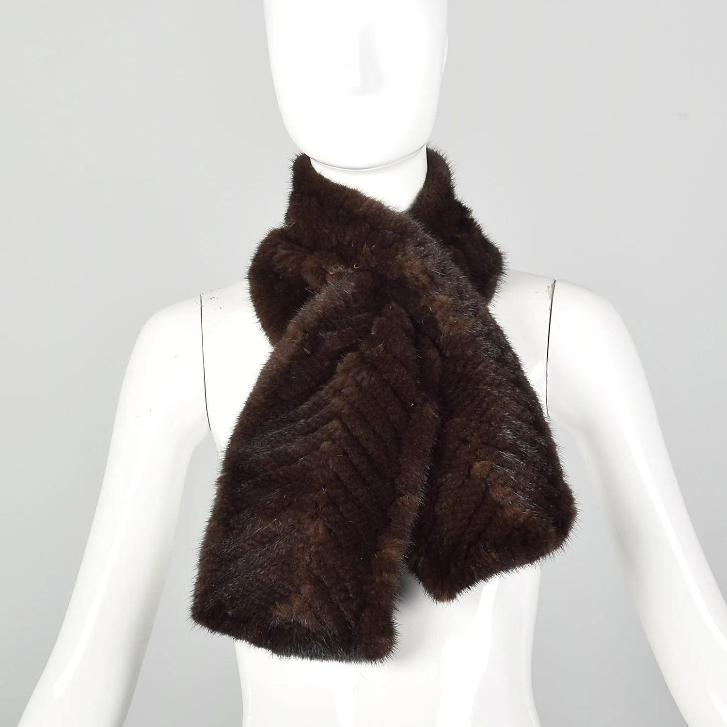 OSFM Brown Mink Fur Scarf