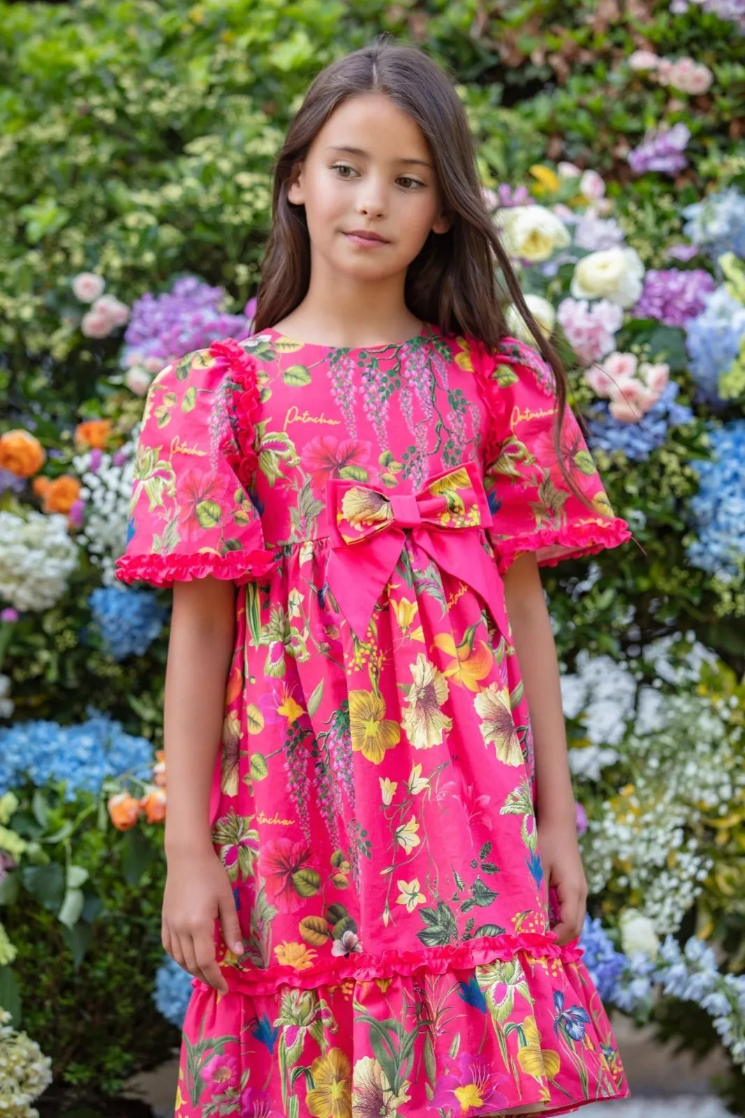 Patachou Girls EXCLUSIVE Botanic Fucshia Print Dress