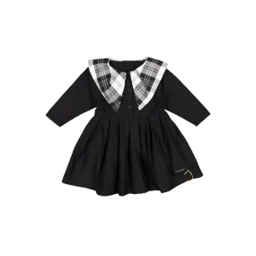 Punk Pleated Dress-Black/White