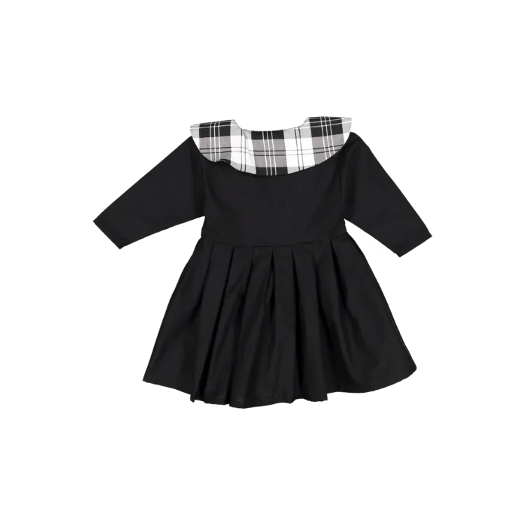 Punk Pleated Dress-Black/White