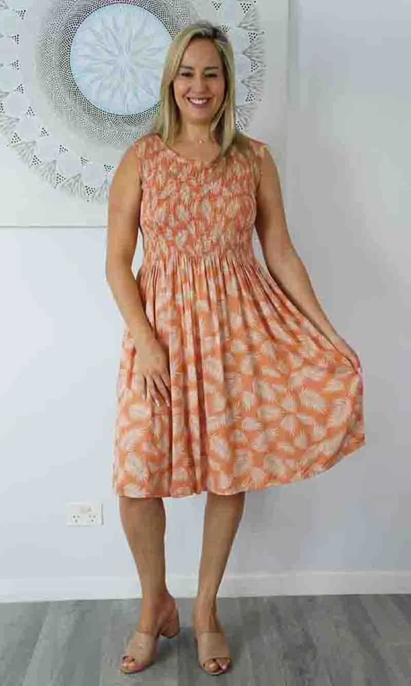 Rayon Dress Singlet Smock Fern, More Colours