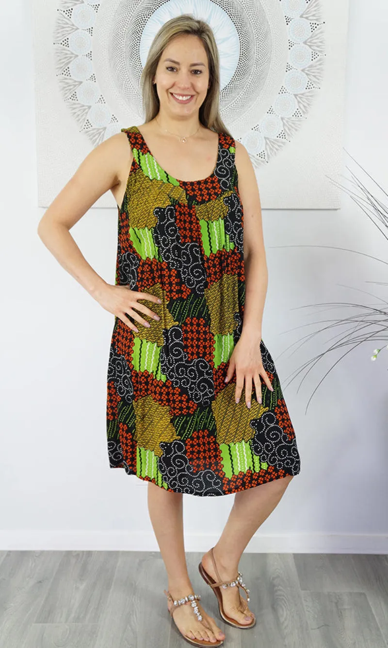 Rayon Dress Tahiti Mosaic, More Colours