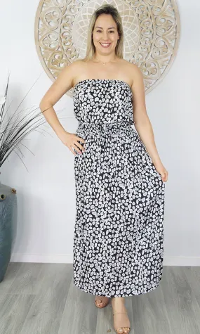 Rayon Dress Tube Pebbles Charcoal