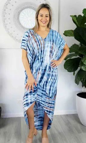 Rayon Kaftan Frilled Toga Tie Dye, More Colours